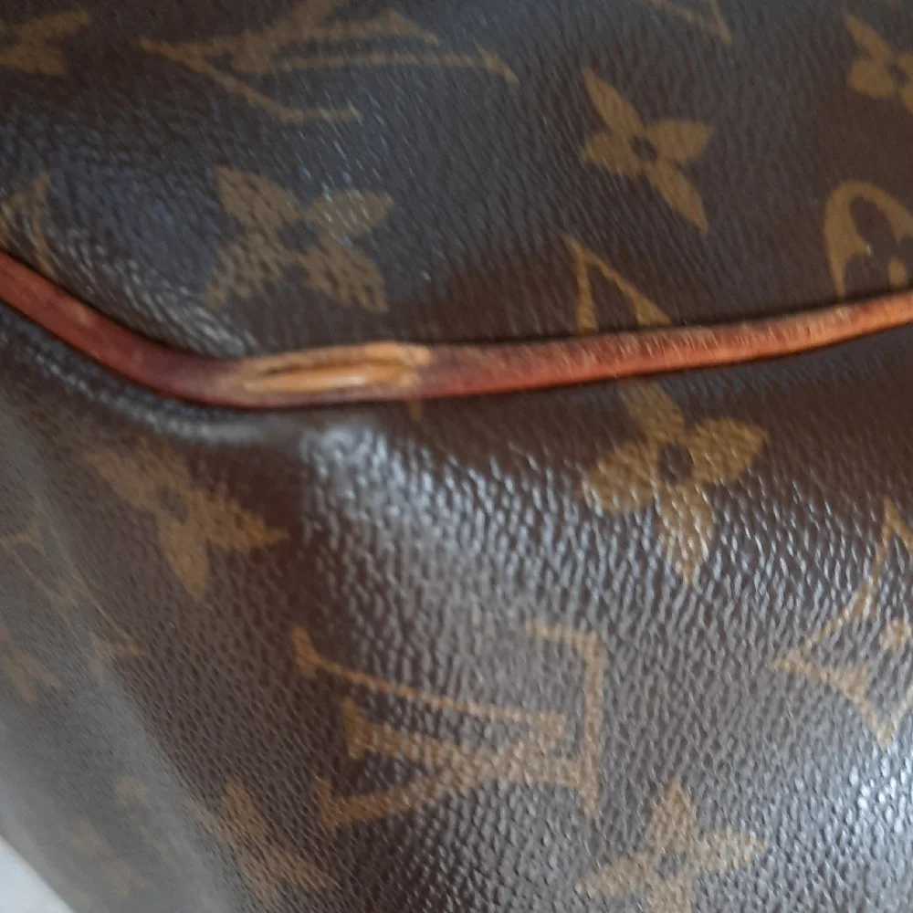 Louis Vuitton Brown Monogram Canvas Shoulder Tote with Leather Trim - Picture 6 of 16